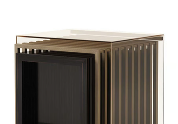 HIS - Rectangular wood and glass side table by Stylish Club - view 3